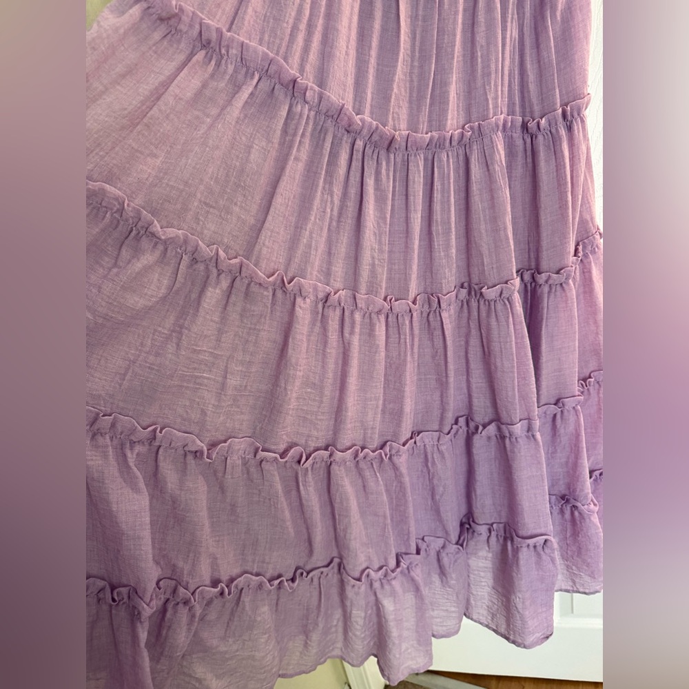 MEAVE ANTHROPOLOGY SORAYA LOOK-A-LIKE Free the Roses Lilac Maxi Dress - Picture 5 of 6